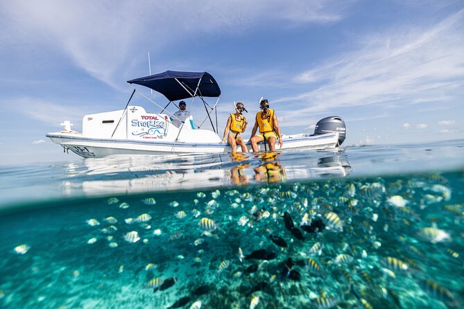 5-in-1 Cancun Snorkeling: Turtles, Reef, Musa, Shipwreck, Cenote - Starting in shallow water with Total Snorkel