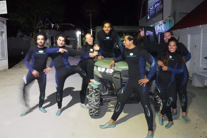 Bioluminescence Experience in Holbox - Walking into shallow water at Punta Coco