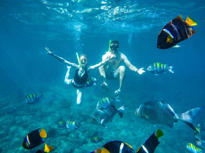 Cabo Catamaran Snorkel: Arch & Santa Maria, Open Bar, Snacks - Leaving the marina and cruising toward Land’s End