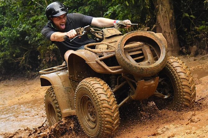 Cancun ATV Jungle Adventure, Ziplines, Cenote and Tequila Tasting - Three zipline flights above the trees