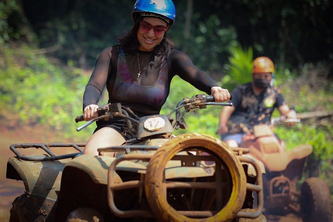 Cancun Best ATV Tour, Ziplines and Cenote Swim with Lunch - Flying through the trees on three short ziplines