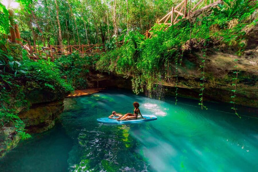 Cancún: Cenotes Adventure with Tequila Tasting & Mayan Snack - What the 45-minute adventure park stop adds