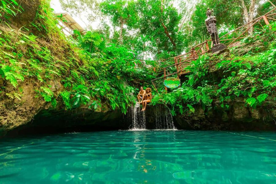 Cancún: Cenotes Adventure with Tequila Tasting & Mayan Snack - A short Mayan dance and a long pause