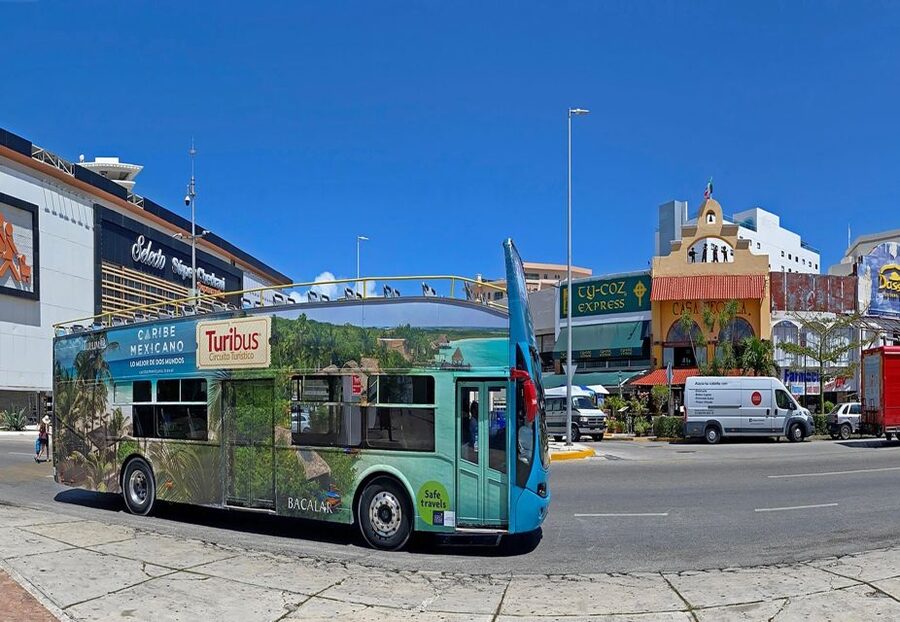 Cancun: Hop-On-Hop-Off Sightseeing Bus Tour - Riding upstairs, listening, and staying comfortable
