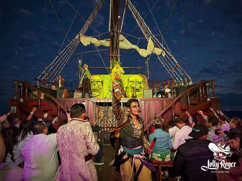Cancún: Jolly Roger Pirate Dinner Cruise 2025 - Arriving at Punta Sam and finding the ship