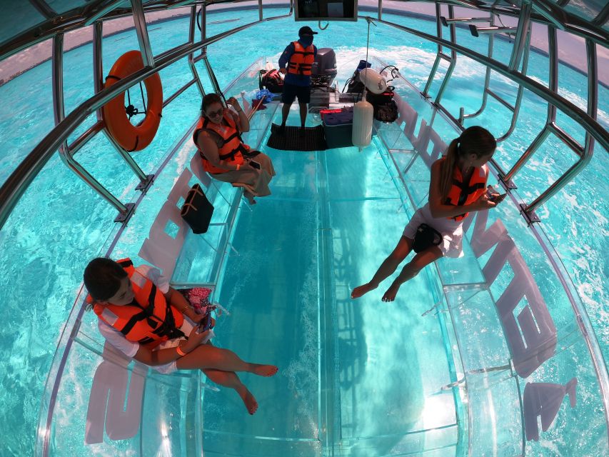 Cancún: Nichupté Lagoon Transparent Boat Tour with Drinks - The next 25 minutes: fish, turtles, and reef views