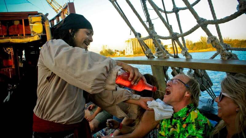 Cozumel: Pirate Ship Cruise with Open Bar, Dinner, and Show - Pirate stories, sword fights, and audience games