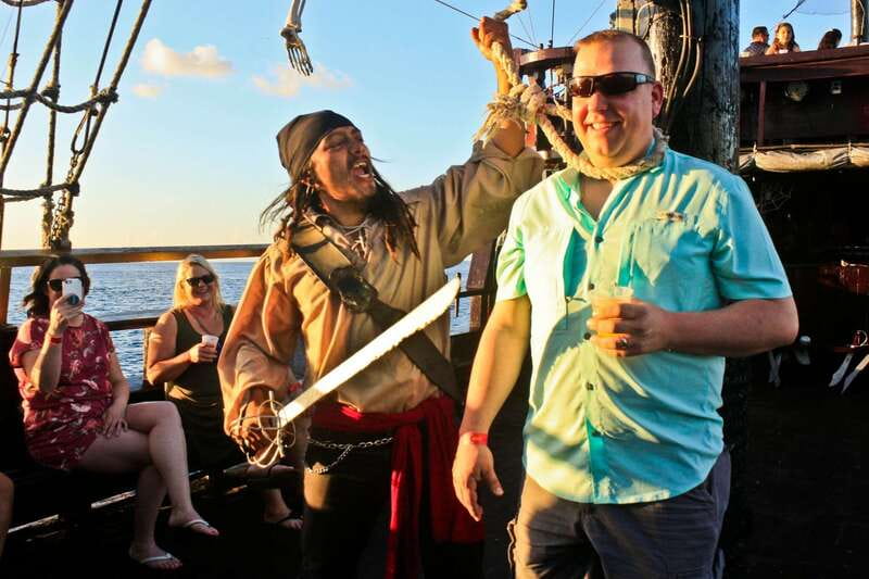 Cozumel: Pirate Ship Cruise with Open Bar, Dinner, and Show - Dancing, lights, and the final party