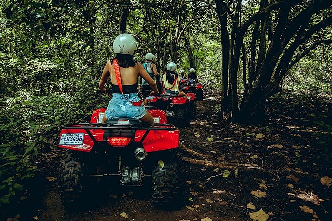 Family ATV Cenote Five Zip Lines Photos Taco Lunch Tequila Taste - Four tacos, fruit drinks, and a tequila tasting
