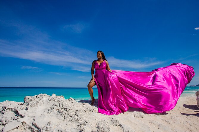 Flying dress photoshoot cancun - Picking the best time for light and comfort