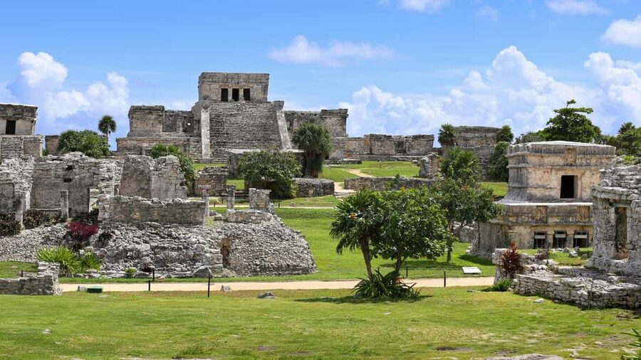 From Cancun: Tulum and Akumal Cenote and Turtle Swim Tour - Tulum’s Maya ruins above the Caribbean