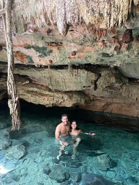 From Mérida:Uxmal and amazing cenotes guided tour with lunch - The cave cenote and its underground chambers
