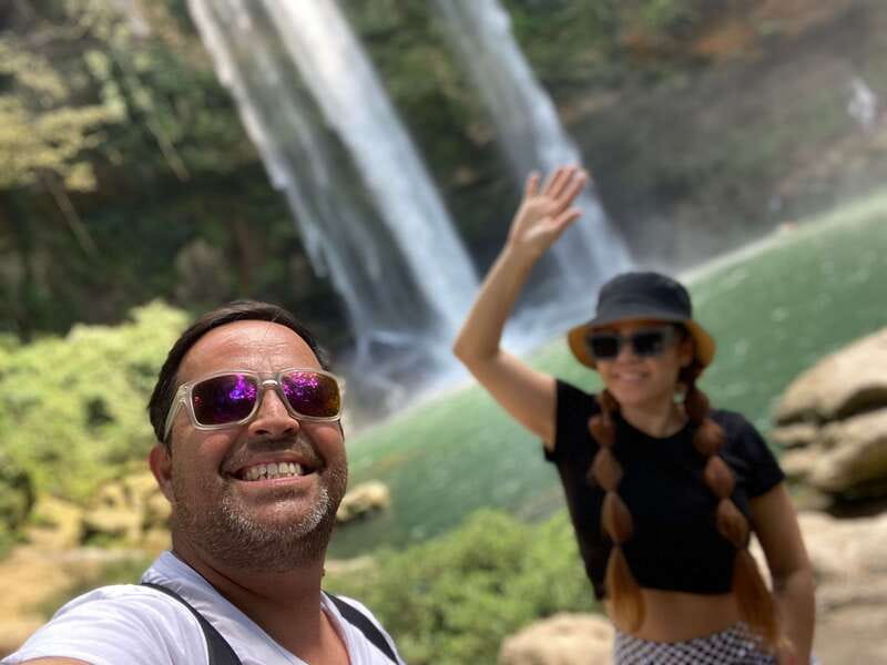 From Palenque: Waterfalls Misol-ha y Agua Azul. - 45 minutes behind Misol-Ha waterfall