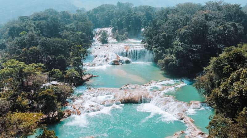 From Palenque: Waterfalls Misol-ha y Agua Azul. - Two and a half hours along Agua Azul