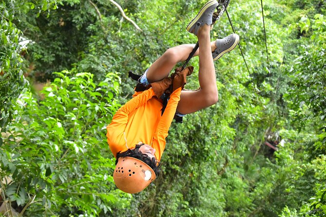From Playa del Carmen ATV Adventure with Ziplines, Cenote - Three ziplines through the trees