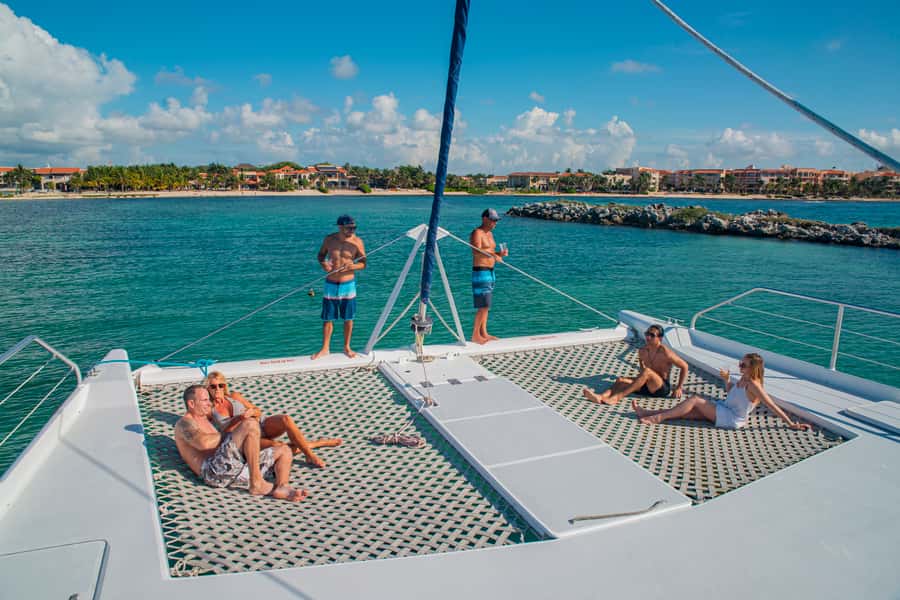 From Puerto Aventuras: Share Catamaran Tour - Snorkeling at the INAH Reef