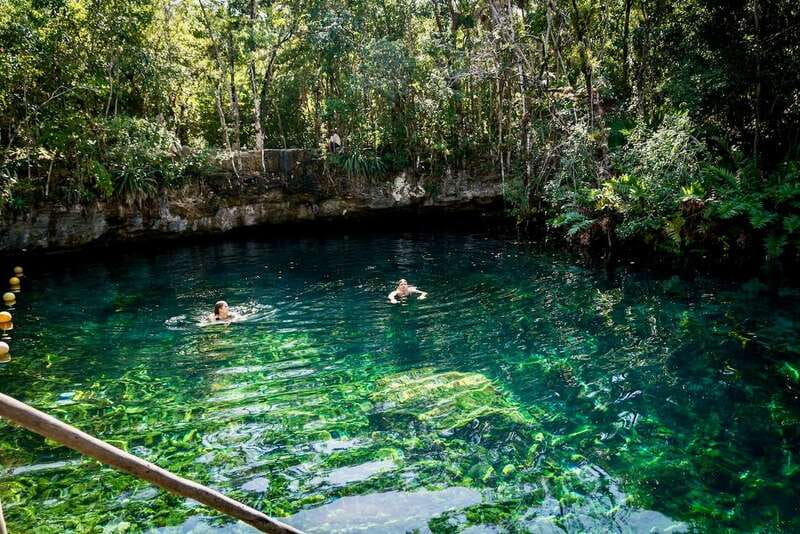 From Tulum: Four-Cenote Adventure - Large Cenote Naval: zip lines followed by a canoe