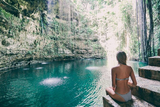 Full Day Tour to Visit Chichen Itza Saamal Cenote and Valladolid - The cenote stop: beautiful, refreshing, and not fully clear