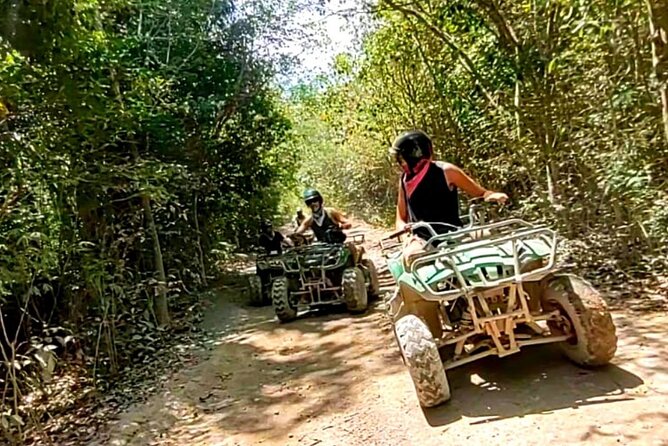 Half-day Adventure: Cenote + Ziplining + ATV Tour - ATV riding on the Riviera Maya trails