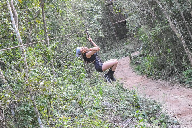 Half Day in Cancun Atvs Ziplines and Cenote Park - Ziplines and hanging bridges