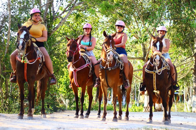 Horseback Riding Cenote, Zipline.Transportation & Tequila Tasting - Ziplining through the trees