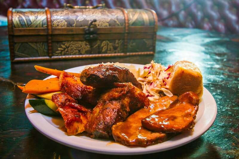 Los Cabos: Pirate Ship Sunset Cruise & Show with Dinner - A BBQ dinner with ribs, chicken, and pork