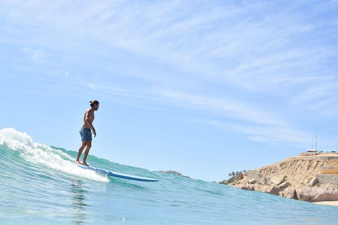Los Cabos Surf Lesson at Costa Azul - Foam boards, rash guards, and beach comfort