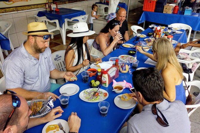 Mazatlan routes of taste food tour - Playa Norte, fishing boats, and a dish by the bay