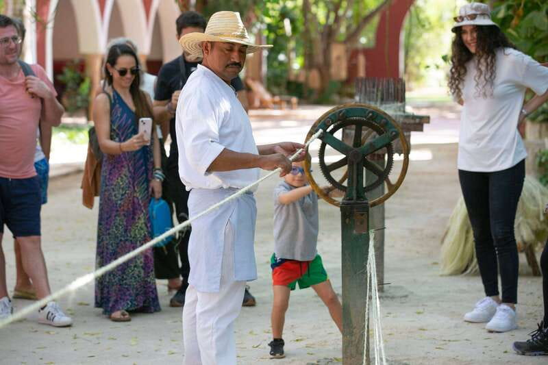 Merida: Hacienda Sotuta de Peon w/ Cenote & Henequen Tour - Riding the mule hauled trucks through the fields