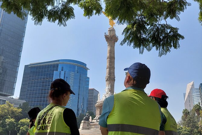 Mexico City E-Bike Tour with a taco and churros stop - El Ángel and the city’s grand avenues