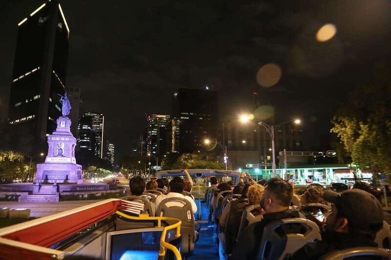 Mexico City: Night City Tour in a Double Decker Bus - Diana Cazadora and Reforma 222 show a newer side