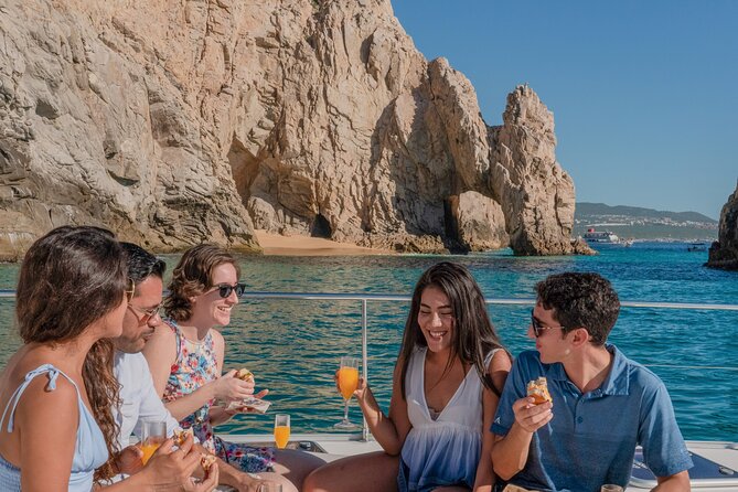Multimillion Yacht Cabo Cruise Sunset or Snorkel Optional PICKUP! - Medano Beach and the meeting of two seas