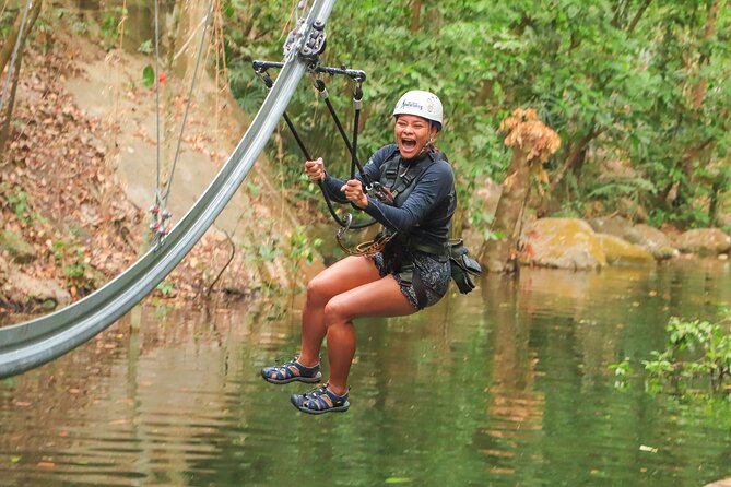 Outdoor Ziplining, Waterfalls & Speed boat in Puerto Vallarta - Water slides, pools and a very wet finish