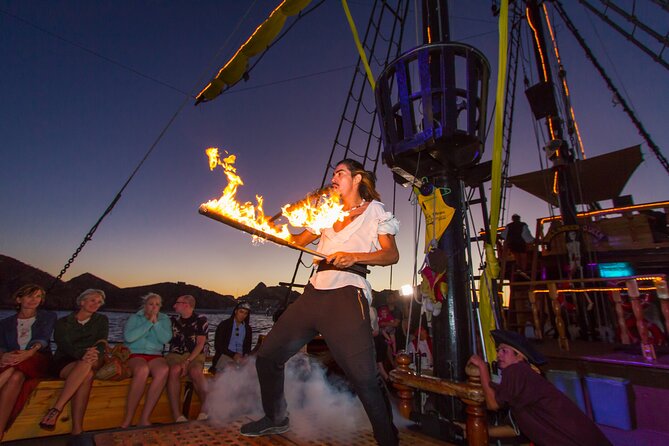 Pirate Ship Sunset Dinner and Show in Los Cabos - Dinner with ribs, chicken, pork, and no tables