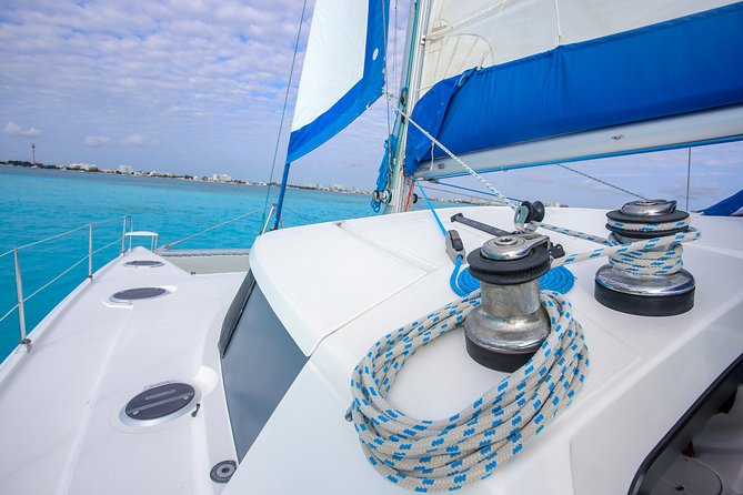 Private Catamaran from Cancun to Isla Mujeres | For up to 30 pp - Snorkeling at the Underwater Museum and Manchones reef