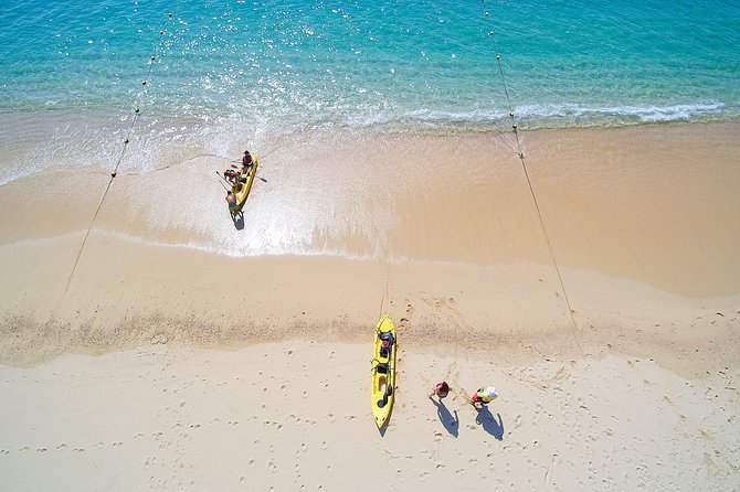 Private Glass bottom Kayak and snorkel at two Bays - Santa María Bay: a calm start from the beach