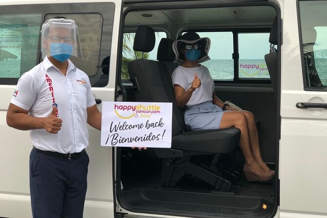 Private Roundtrip Transportation from Cancun Airport to Ferry Isla Mujeres - Finding the Happy Shuttle team at Cancun Airport