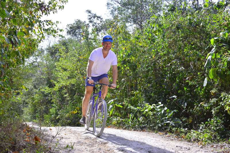 Rio Secreto Nature Reserve: Bicycle, Rappel & Ziplines Tour - Getting fitted for the cave and jungle activities