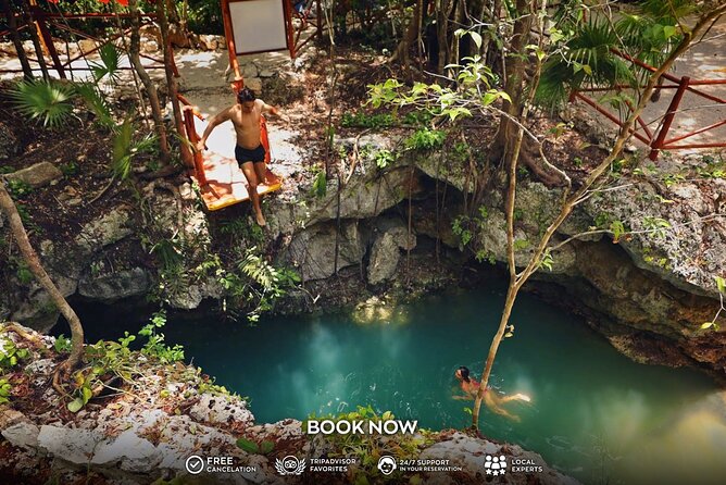 Small Group 3 Waterfall Cenotes Experience - What the jumping platforms and zipline are really like