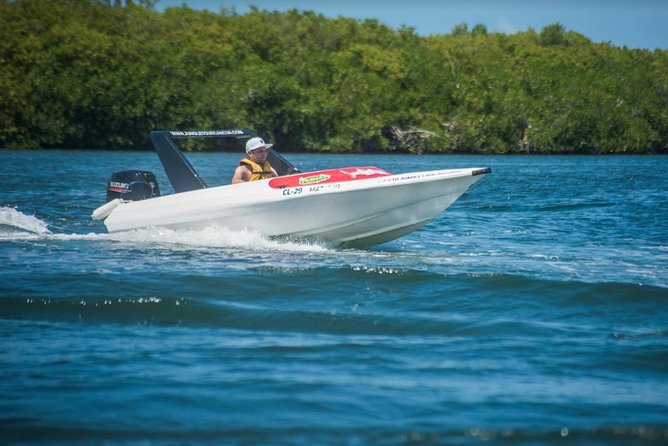 Speedboat and snorkel tour: Single Passenger Boat - Arriving at the Cancun Marina