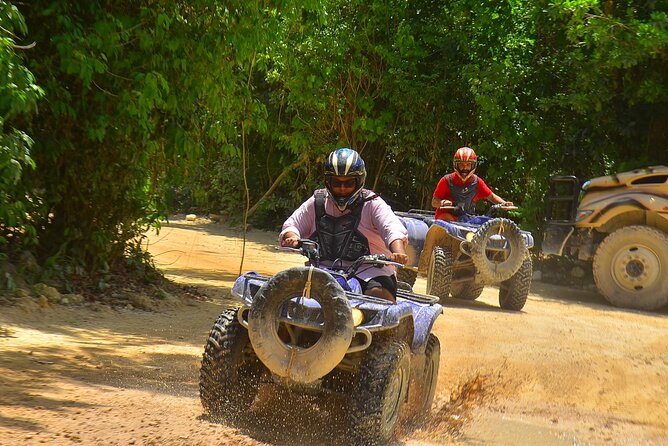 Top ATV's in Mexico includes Cenote, Ziplines, snack & transport. - The cenote stop, from refreshing swim to mixed expectations