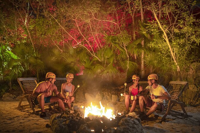 Xplor Fuego with Buffet Style Dinner and transportation - Zip lines with fire, stairs, and a water landing